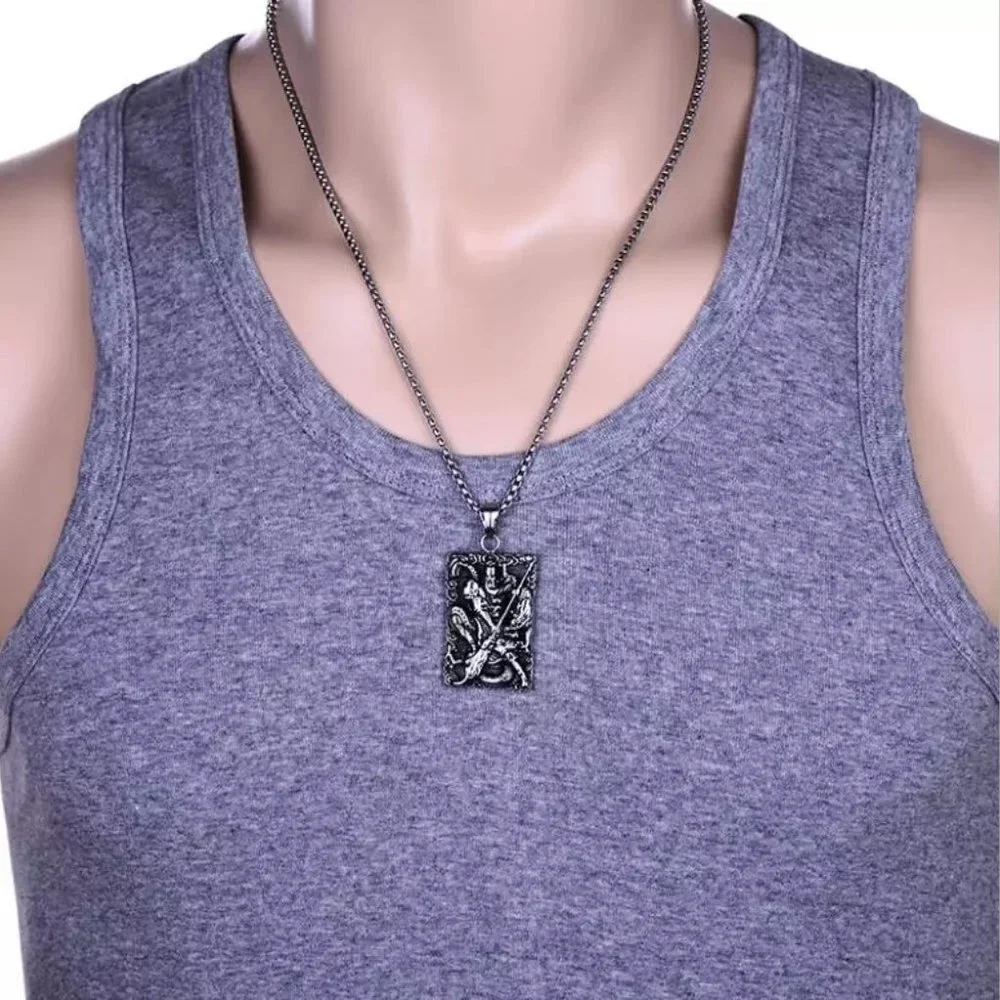 ❤️Tibetan retro ethnic broadsword pendant necklace for women/men, N90201P174